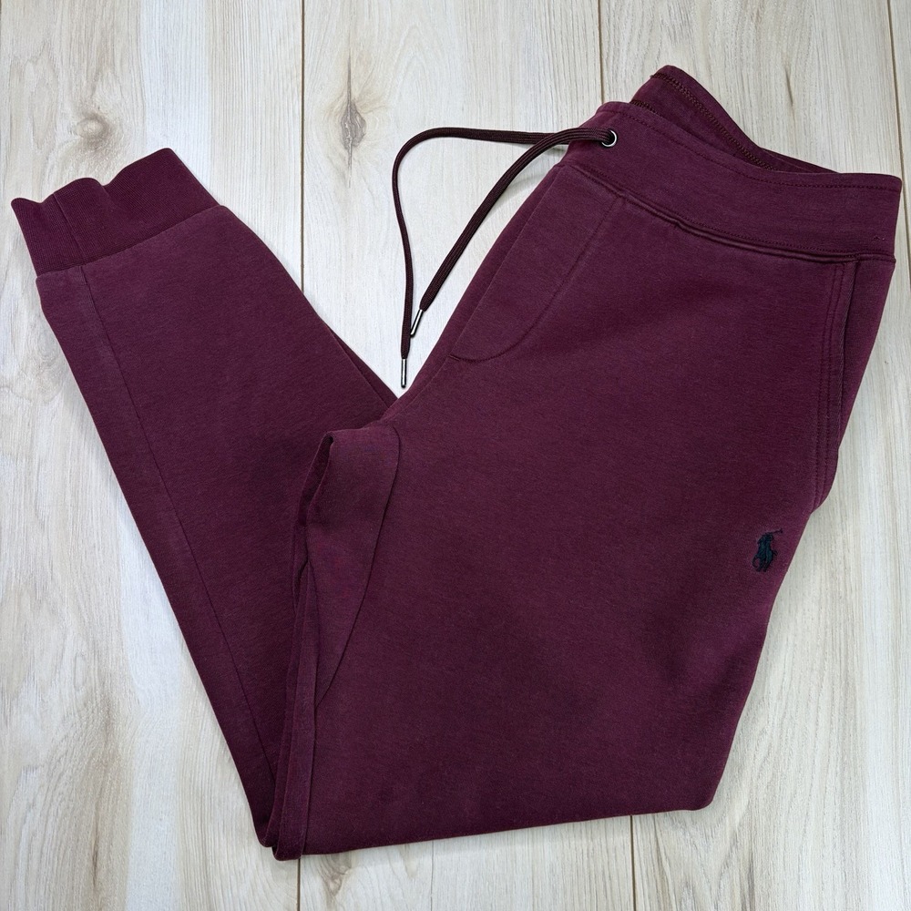 Polo Ralph Lauren Double Knit Jogger Sweatpants Mens Size Medium Maroon